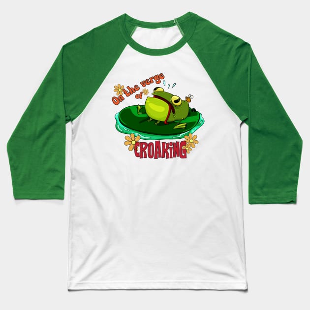 On the Verge of Croaking Baseball T-Shirt by Swamp Water Reverie 